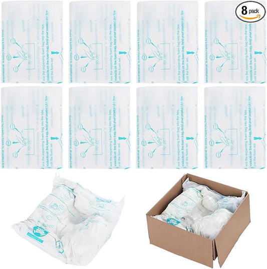 Foam Bags For Shipping 8 PCS 14×16 Inch, Handy Temperature-Activated Expanding Pouches, Instant Pack Quick Packaging - Protective Parcel Solution