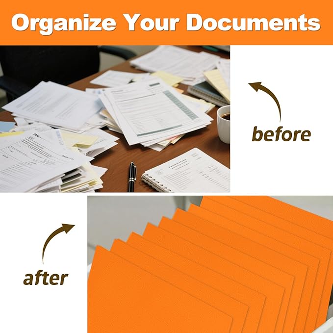 60 Pack Paper Pocket Folders, 2 Pocket Folders, Letter Size, Orange