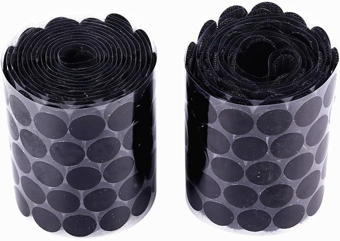Self Adhesive Dots, Strong Adhesive 400pcs(200 Pairs) 0.59 inch Diameter Sticky Back Hook Nylon,Loop Strips with Waterproof Sticky Glue Tapes for Classroom, Office, Home(Black)