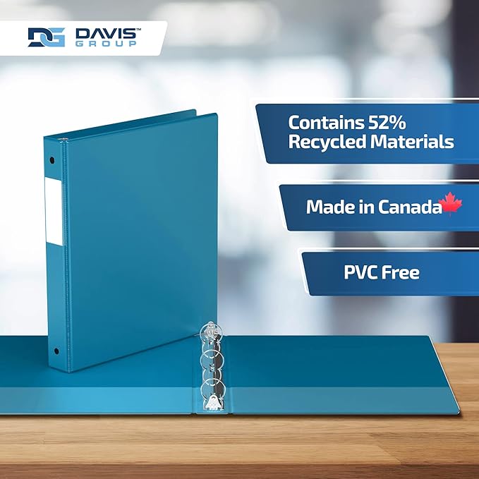 Premium Economy 6-Pack 3-Ring Binders for School or Office, Round-Ring Binders, 1 Inch, Turquoise