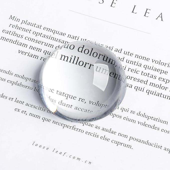 SWTHONY 2pcs 2.4inch Crystal Dome Magnifying Paperweight, Reading Magnifier Glass Paper Weights for Outdoor Events, Office Desk