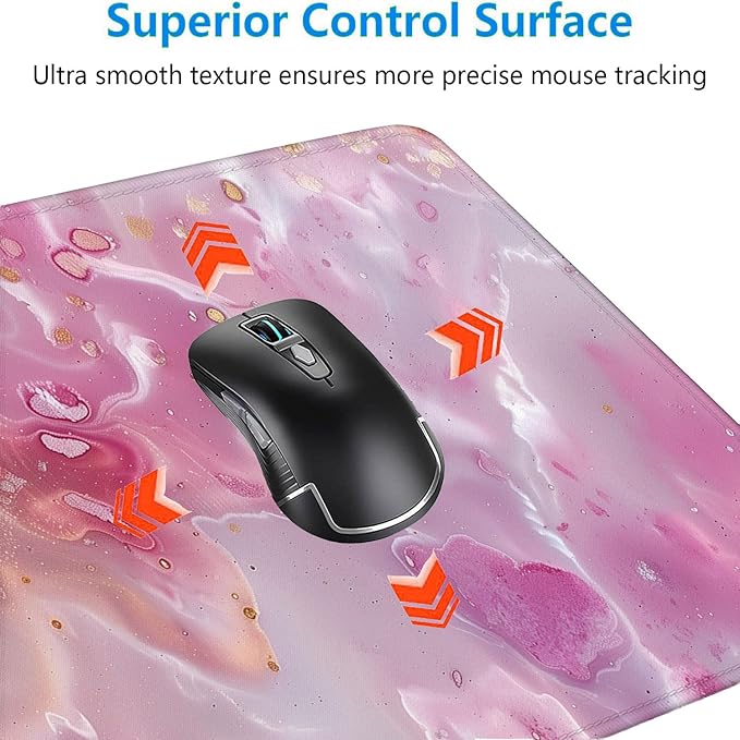 Rose Gold Marble Desk Pad Mouse Pad Abstract Cute Pink Large Gaming Mouse Mat with Stitched Edges,Non-Slip Waterproof Rubber Base Mous Mat Office Computer Keyboard Laptop Home 31.5"x11.8"
