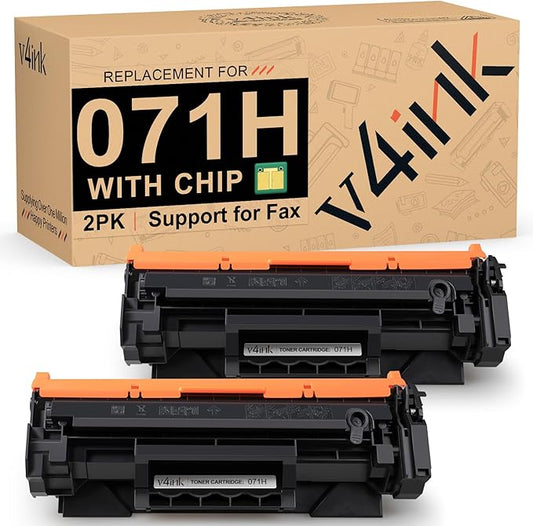v4ink 071H 071 High Capacity Toner Cartridge Replacement for Canon 071 Black Toner Cartridge for Canon ImageCLASS LBP122dw MF273dw MF272dw MF275dw LBP120 MF270 Printer (Black,2 Pack)