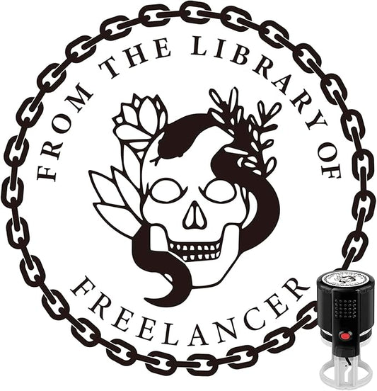 Custom Ink Stamp | Personalized Self Inking Stamp Gifts for Book Lovers, Readers, Teachers | 5 Ink Colors (Design-03)