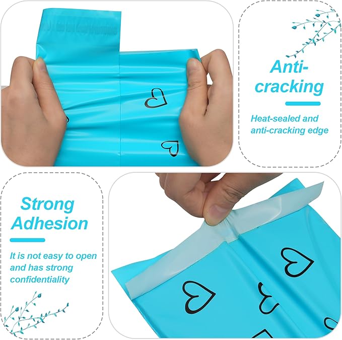 JinRuiKJ Thank You Poly Mailer 6x9 Inch 100 PCS, Shipping Bags for Clothing, Packaging Bags for Small Business, Strong Adhensive, Waterproof and Tear-Resistant Mailing Envelopes, Blue