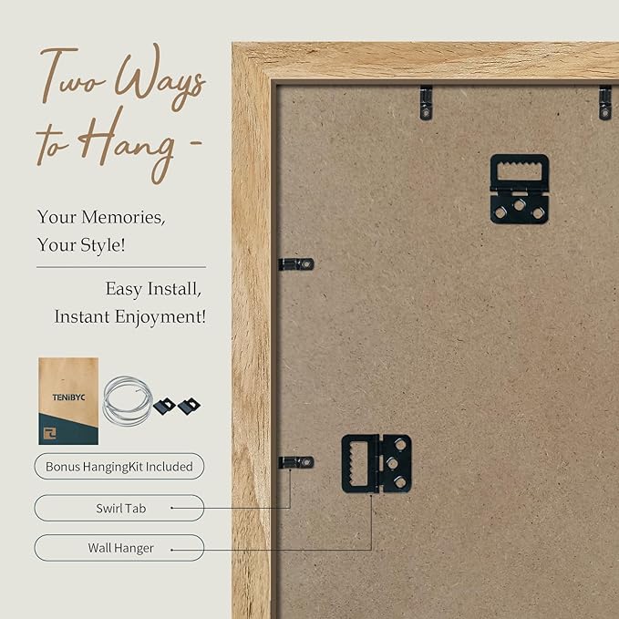 16x24 Poster Frame Set - 4 Pack, Natural Solid Wood Picture Frame, Elegant Wood Grain, Wall Gallery Photo Frame