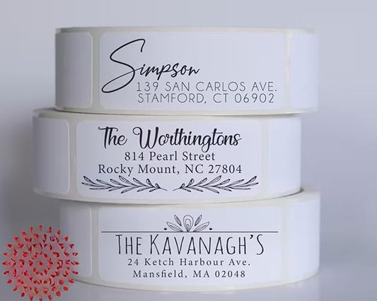 Personalized Return Address Labels - Custom Address Stickers on Rolls (250-500 Labels) (Business)