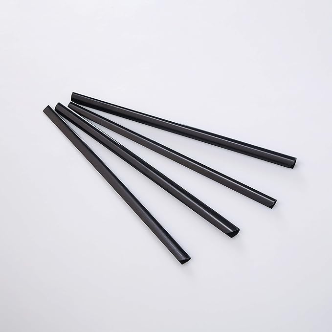 BNC Slide and Grip Binding Bars, 1/4 Inches, Black Color, Letter Size Pack of 100, 30 to 40 Sheet Capacity, Round Corner (1/4 Inches, Black)