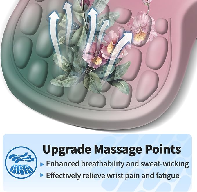 YIWEI Ergonomic Mouse Pad with Wrist Rest Support, Mousepad with Comfortable Memory Foam Wrist Rest and Non-Slip PU Base for Pain Relief, Computer, Laptop, Office, Home (Hummingbird)