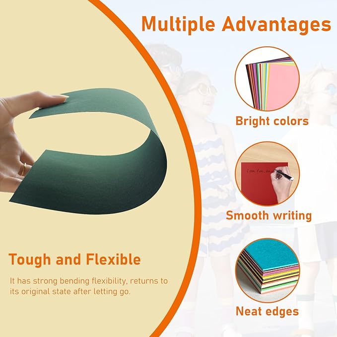 40 Sheets Colored Cardstock 8.5 x 11 Craft Paper, 20 Assorted Colors 75lb Thick Construction Paper Card Stock for DIY Making Cards, Wedding Invitations, School, Memus, Birthday Decorations