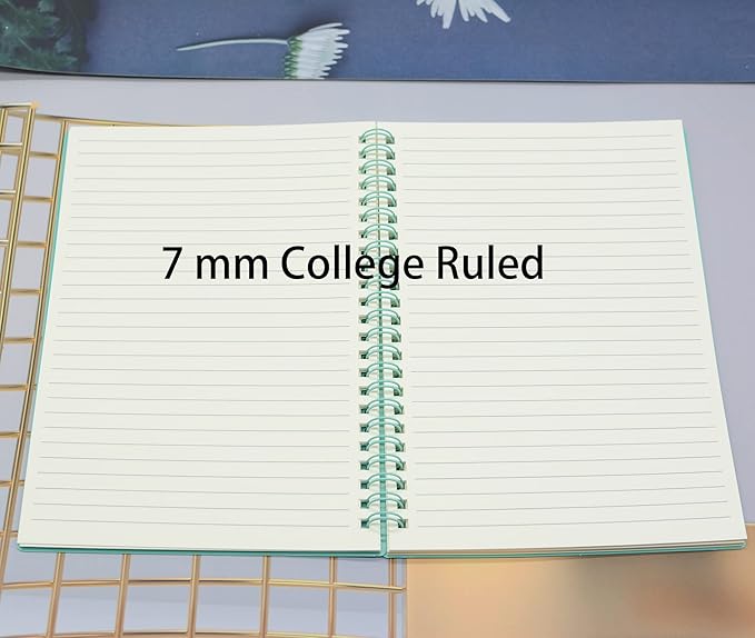 Yansanido Spiral Notebook, 4 Pcs 8.3 Inch x 5.9 Inch A5 Thick Plastic Hardcover 7mm College Ruled 4 Color 80 Sheets -160 Pages Journals for Study and Notes (4)
