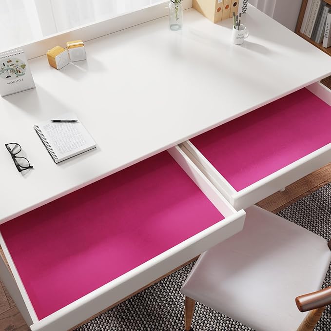 CRE8TIVE 12"x80" Hot Pink Felt Drawer Liner Sheets Self Adhesive Velvet Flocking Liner for Jewelry Drawer Box Lining Velvet Wallpaper Peel and Stick Pink Contact Paper for Girls Bedroom Dressers Decor