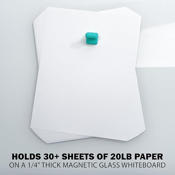 Glassboard Studio MiniBar Magnet - Strong Neodymium Rare Earth Magnets for Fridge, Whiteboard, Locker & Magnetic Glassboards - Crafting & Office Use - Strong Fridge Magnets (Seaside Teal Pawn, 4)