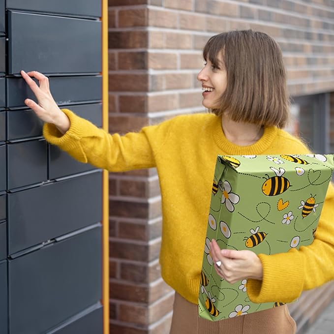 Poly Mailers 10x13 Inch 25 Pcs - Bee printed Shipping Bags, 2.4mil Thickness, Waterproof and Tear Resistant Mailing Envelopes, Self-Sealing Packaging Bags for Small Business