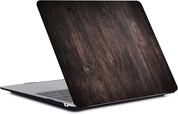 Bandless Protective Case Compatible with MacBook Pro 14 Inch 2021 M1 Pro/Max Model A2442, Plastic Laptop Hard Shell Case with Keyboard Cover Skin for MacBook Pro 14'' with Touch ID - Dark Wood Grain