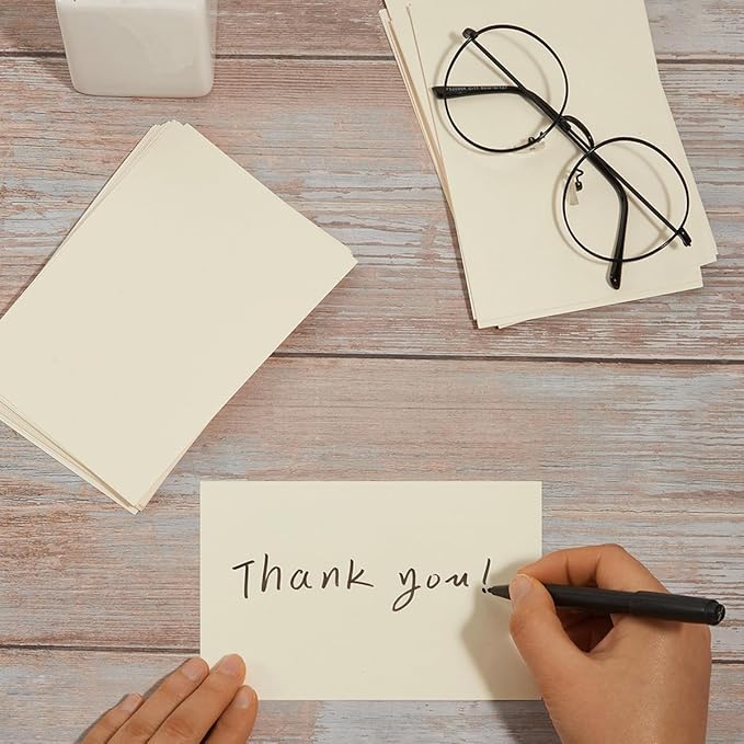 50 Sheets Blank Cardstock Paper 250 GSM Thick Heavy Cards Stock for DIY Art Projects, Card Making, Postcards, Greeting Cards, Birthday Party, Wedding Invitations (Cream, 4x6 inches)