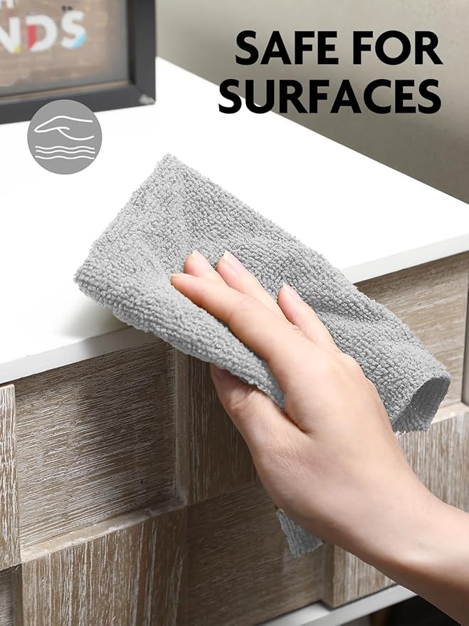 Fantasticlean Microfiber Cleaning Cloth Roll -90 Pack, Tear Away Microfiber Towels, 12" x 12", Reusable, Washable, Scratch Free, Ultra Absorbent Dish Rags for Car, Home, Garage or Shop (Grey)