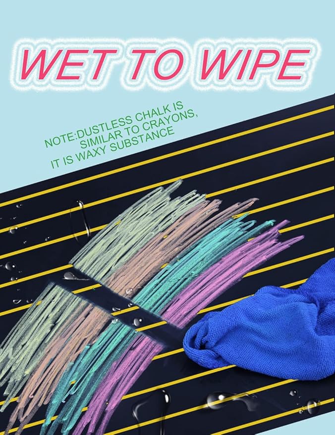 Non-toxic Dustless Chalk With Holder for Kids Colored Chalk Whiteboard Art Tool for Blackboard Kids Children Drawing Writing,24PCS