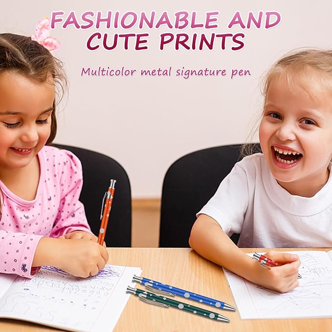 Retractable Ballpoint Pens, Assorted Colors, Men Women Retractable Pens,1.0 mm Black Ink (24)