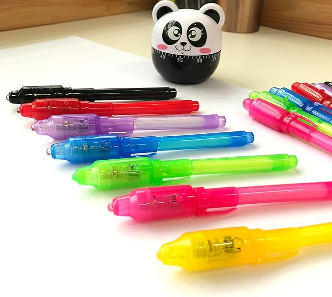 SCStyle Invisible Ink Pen 28Pcs with UV Light Magic Marker for Secret Messages, Writing Information for Birthdays, Easter, Halloween, Christmas Gifts for Students