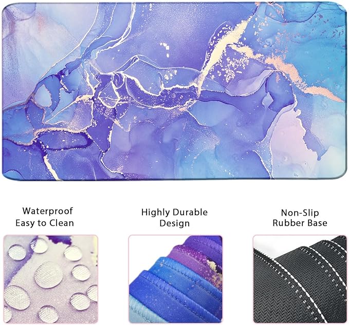 4-in-1 Large Mouse Pad, Keyboard Wrist Rest Pad & Wrist Support Mousepad Set, Extended Desk Pad Waterproof Desk Mat for Home Office Study Game