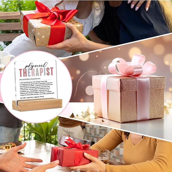 Physical Therapist Definition Table Desk Decor, Physical Therapist Gifts, Physical Therapy Gifts Acrylic Sign, Thank You Gifts, Acrylic Plaque with Stand, Therapist Office Home Bedroom Decor