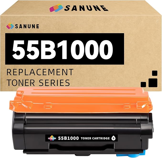 55B1000 Black Toner Cartridges (with chip) High Yield Replacement for Lexmark 55B1000 Cartridge for MS331dn MS431dn MS431dw MX331adn MX431adn MX431adw MX432adwe Printer Ink (1 Pack, 3000 pages)