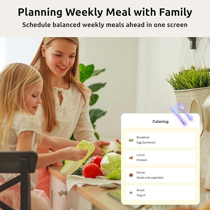 21.5'' Digital Calendar & Chore Chart - Smart Interactive Display for Family Schedules, 1920 * 1080P Full HD Touchscreen Electronic WiFi Planner, Wall and Desk Mountable