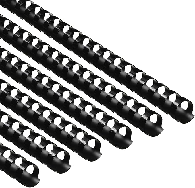 Yunsailing 150 Pack Plastic Binding Combs Plastic Binder Comb Ring 19 Ring Binding Spines Letter Size Spiral coils for Notebook Calendar(5/8 in,Black)