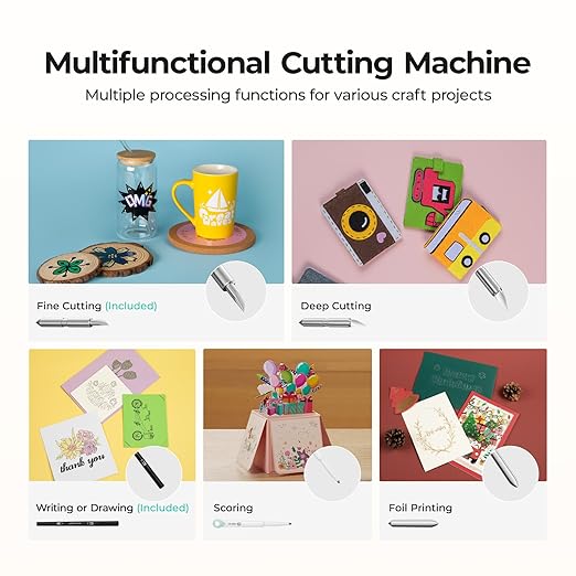 LOKLiK Cutting Machine 2 by HTVRONT - 5 in 1 Vinyl Cutter Machine with 5X Cutting Force, Cuts 100+ Materials, AI Painting, 13'' Smart Die Cutting Machine for All Crafts Cards 3D Arts Home Decor