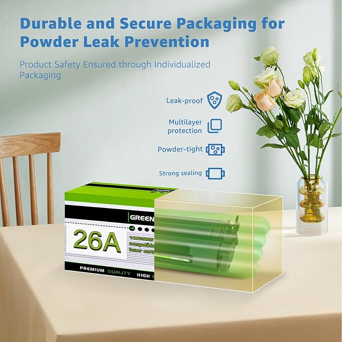 greencycle 26A M426fdw Compatible Toner Cartridge Replacement for HP 26A CF226A 26X CF226X for HP Laserjet Pro M402n M402dn M402dw M402dne MFP M426fdw M426dw M426fdn Printer (Black, 1-Pack)