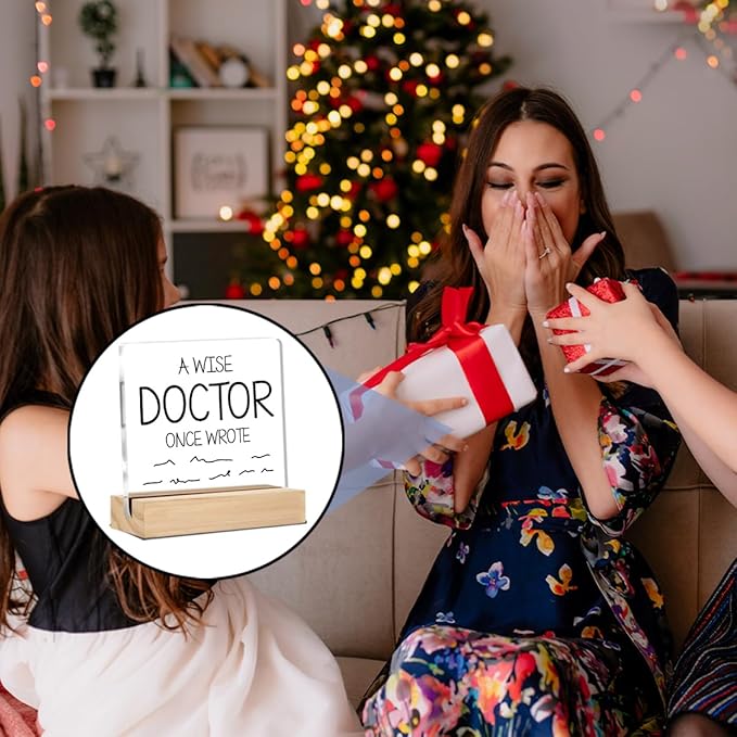Doctor Gifts for Women Men Medical Office Decor Unique Gift for Medical Assistant Dental Office Desk Decorative Signs Plaques 4 x 4 Inches acrylic