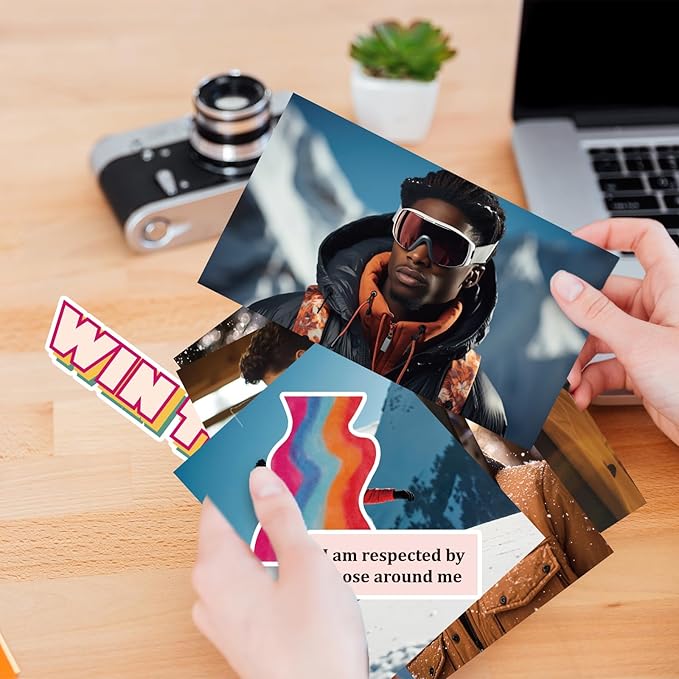 EggSun Vision Board Supplies with 1200+ Images & Quotes Collage Magazine Book, Wall Clip Art Scrapbook Journal Kit for Vision Board Making Beginners Women Men Teen Boy Girls Coquette Room Decors (Men)