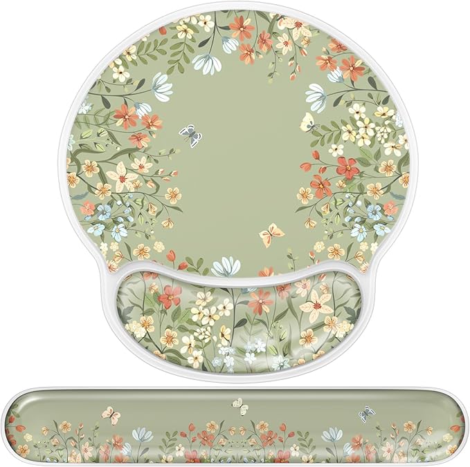 iCasso Gel Wrist Rest for Keyboard and Mouse,Ergonomic Mouse Pad Wrist Support for Typing Pain Relief,Silicone Keyboard Cushion Hand Arm,Cute Computer Wrist Rest for Women Girl