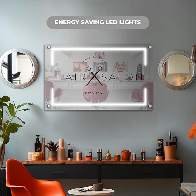 Personalized Floating Custom Acrylic Business Logo Sign | Free Company Vector Logo | Address Signage | Sign for Office Storefont | Multiple Size Options | Neon Led Lights Optional