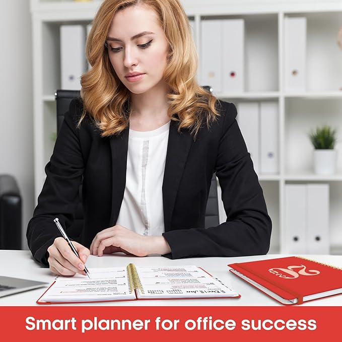 2026 Planner, Weekly and Monthly Calender Planner, Jan 2026 to Dec 2026, Hardcover 2026 Calendar Planner Book with Tabs & Inner Pocket, Office Home School Supplies for Women & Men - A5 (6.3" x 8.5"), Tomato Red