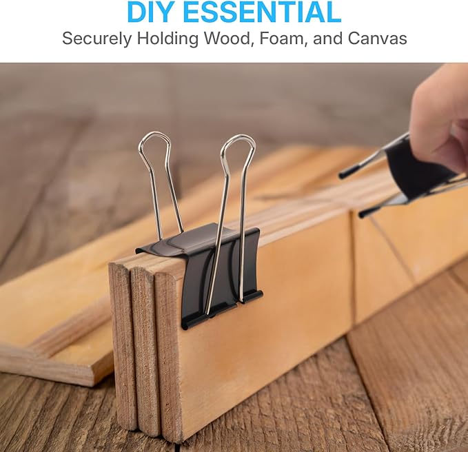 OWLKELA 3 Inch (18 Pcs) Jumbo Binder Clips, Extra Large Black Paper Clamps for Home, School and Office Supplies