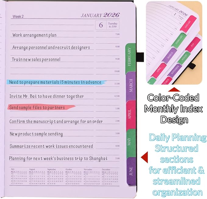 Customizable 2026 Daily Planner - Add Your Design/Logo/Text/Photo, Day a Page Personalized Journal with Multiple Colors Hardcover, Custom Agenda Book for Productivity & Organization, Blue