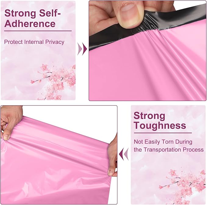 Large Poly Mailers 19x24 Inch 100 Pack, Shipping Bags for Clothing with Self-Sealing Tear-Resistant, Waterproof Poly Bags, Mailing Envelopes for Small Business (Pink)