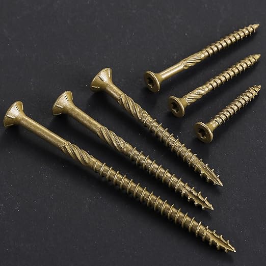 #8 * 1-5/8" Deck Screws, (942pcs) 5 lbs.Exterior Wood Screws, Rust Resistant Epoxy Coated, Bronze, T20 Star Bit