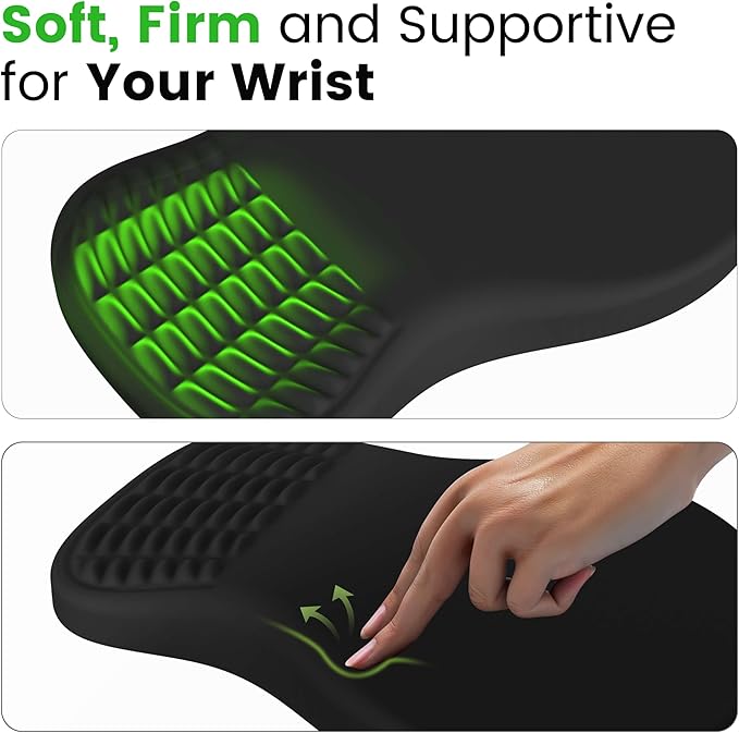 MEKASS Ergonomic Mouse Pad with Wrist Rest, Memory Foam Mousepad for Carpal Tunnel Pain Relief, Desk Computer Wrist Support Mouse Pad with Non-Slip PU Base for Office Home (Big Red Leaf)