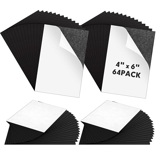 Macarrie 4 x 6 Adhesive Magnetic Sheets with Adhesive Backing Cuttable Magnetic Paper Stickers Flexible Peel and Stick for Picture Crafts Die Storage Photos(64 Pcs)