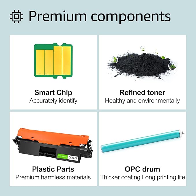 greencycle CF217A Toner Cartridge Replacement Compatible for HP 17A Black Toner Cartridge Laser Jet Pro MFP M130fw M130nw Printer Ink Cartridge (4PCS)