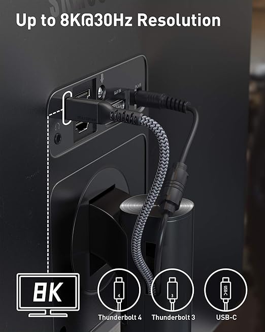 Maxonar [2 Pack 4Ft] Thunderbolt 4 Cable, 240W Thunderbolt Cable 40Gbps Sync 8K/5K@60Hz Display and for Thunderbolt 4, Thunderbolt 3, USB4, and USB-C Devices