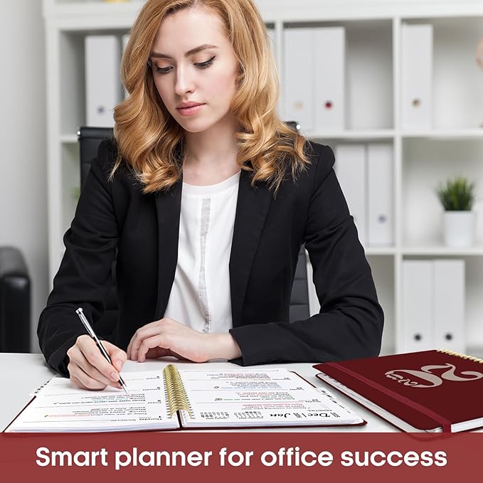 2026 Planner, Weekly and Monthly Calender Planner, Jan 2026 to Dec 2026, Hardcover 2026 Calendar Planner Book with Tabs & Inner Pocket, Office Home School Supplies for Women & Men - A4 (8.5" x 11"), Burgundy