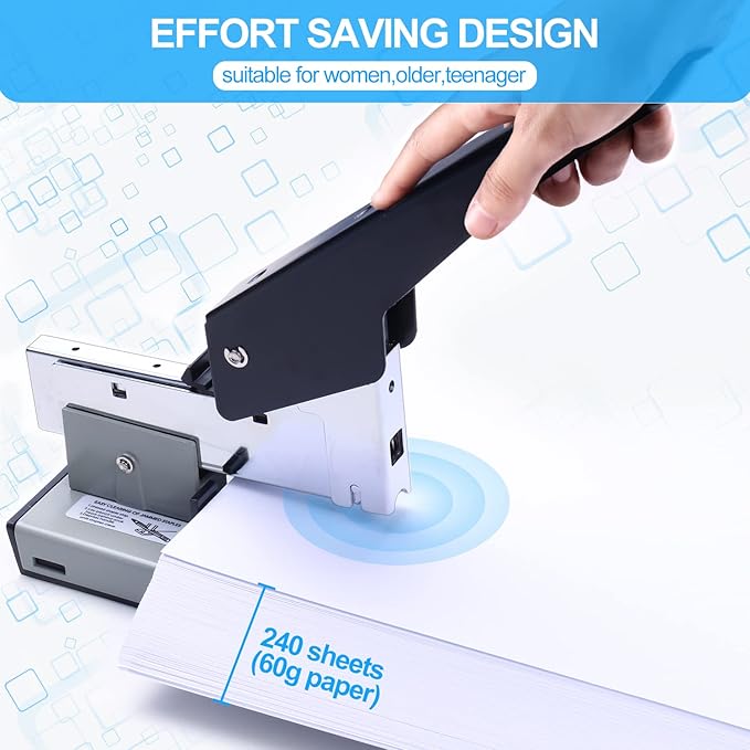 Heavy Duty Stapler,240 Sheet High Capacity Large Stapler with Staple Remover and 4000 Staples,Nextlifei Effortless Industrial Staplers,Easy to Load Heavy-Duty Staples,for Home ,Booklet ,Commercial Use