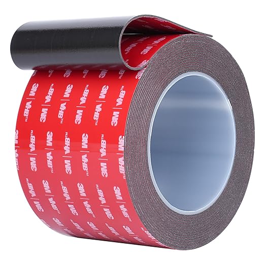 3M Double Sided Tape Heavy Duty, Waterproof Mounting Foam Tape, 16.5ft Length, 2.56in Width, High Temperature Resistant Adhesive Tape for Car, LED Strip Light, Office Decor, Made of 3M VHB Tape.
