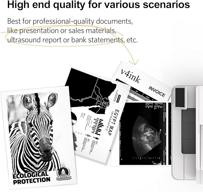 v4ink 4PK Compatible TN760 Toner Replacement for Brother TN760 TN-760 TN730 TN770 Toner Cartridge for Brother HL-L2350DW HL-L2390DW HL-L2395DW HL-L2370DW MFC-L2710DW MFC-L2750DW DCP-L2550DW Printer