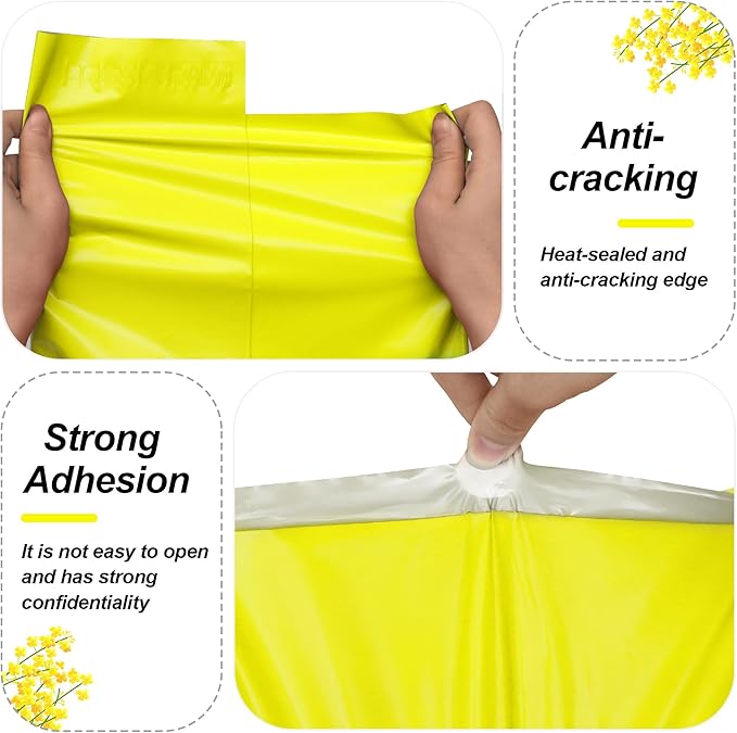 JinRuiKJ Thank You Poly Mailer 10x13 Inch 25 PCS, Shipping Bags for Clothing, Packaging Bags for Small Business, Strong Adhensive, Waterproof and Tear-Resistant Mailing Envelopes, Yellow