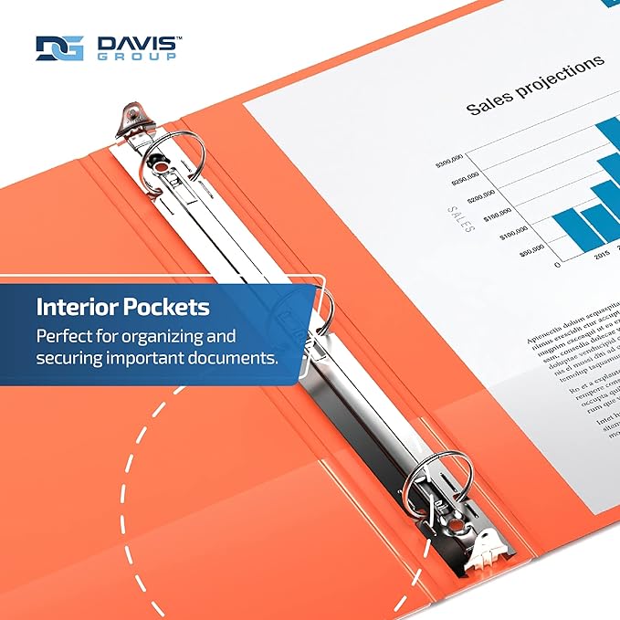 Premium Economy 6-Pack 3-Ring Binders for School or Office, Round-Ring Binders, 2 Inch, Orange